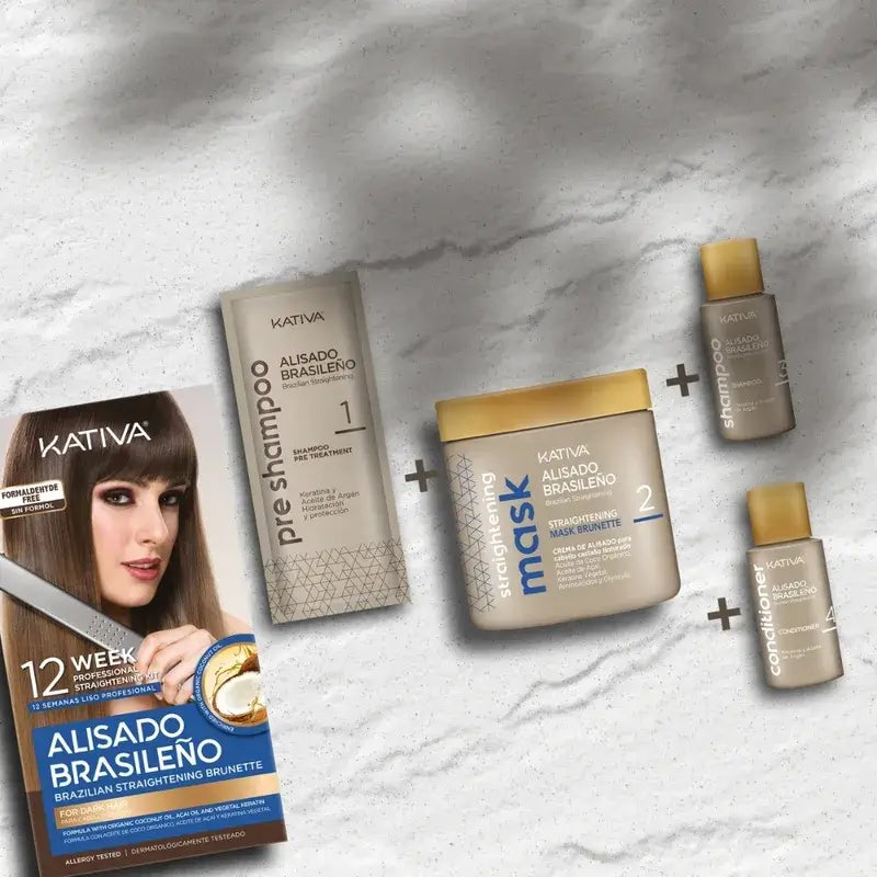 Kativa Kit de lissage brésilien Cheveux foncés Veg, 1 pc.