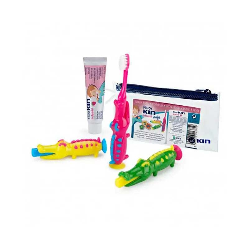 KIN Children's Travel Crocodile Toothbrush + Toothpaste