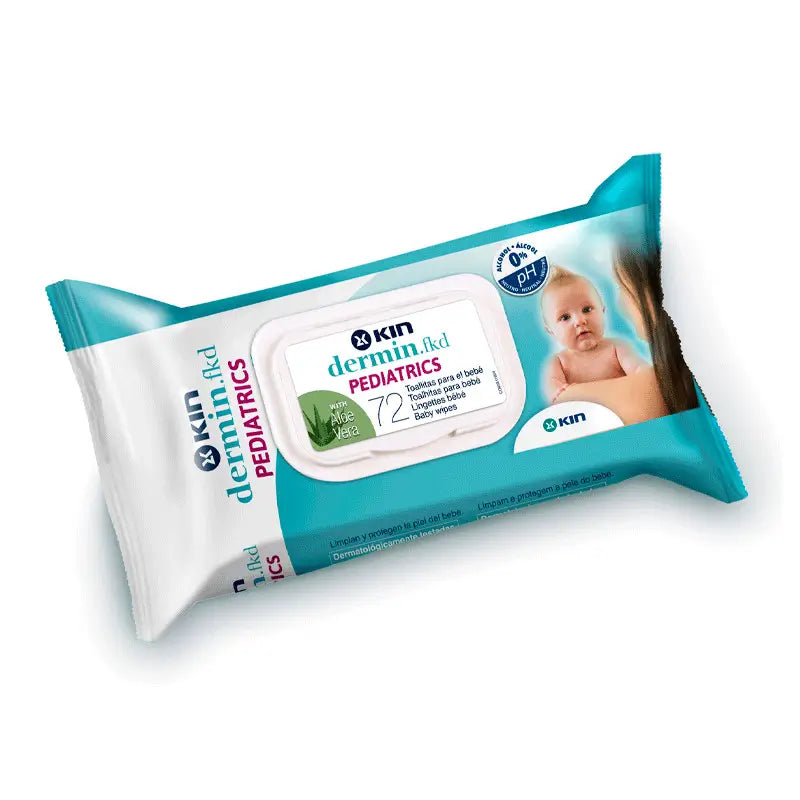 KIN Dermin-Fkd Pediatrics Wipes 72 units