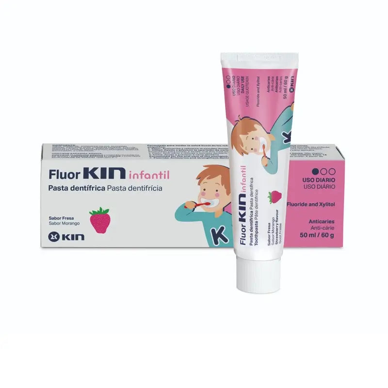 KIN Fluorkin Pâte de fraises pour enfants 50 ml
