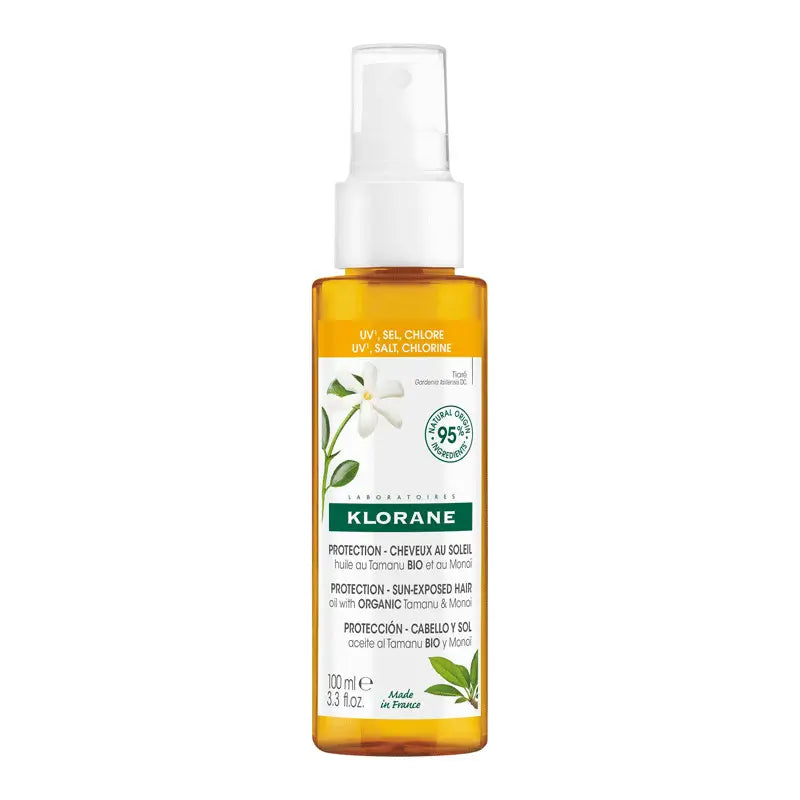 Klorane Organic Tamanu and Monoi Hair Sun Oil, 100 ml