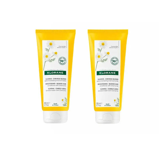 Klorane Après-Shampooing à la Camomille Démêle et Eclaire, 2X200 Ml