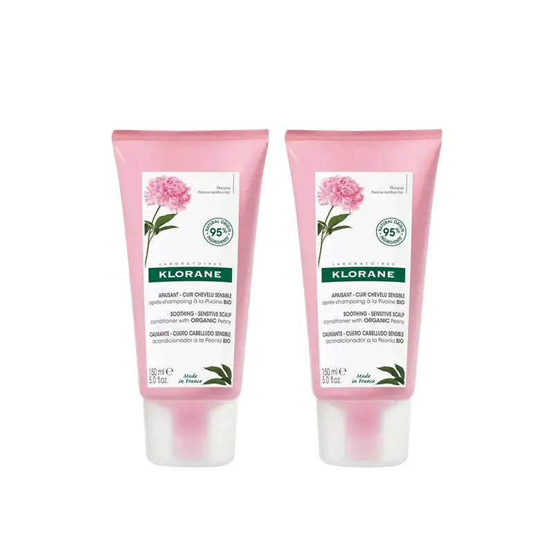 Klorane Après-Shampooing à la Pivoine Bio, 2X150 Ml