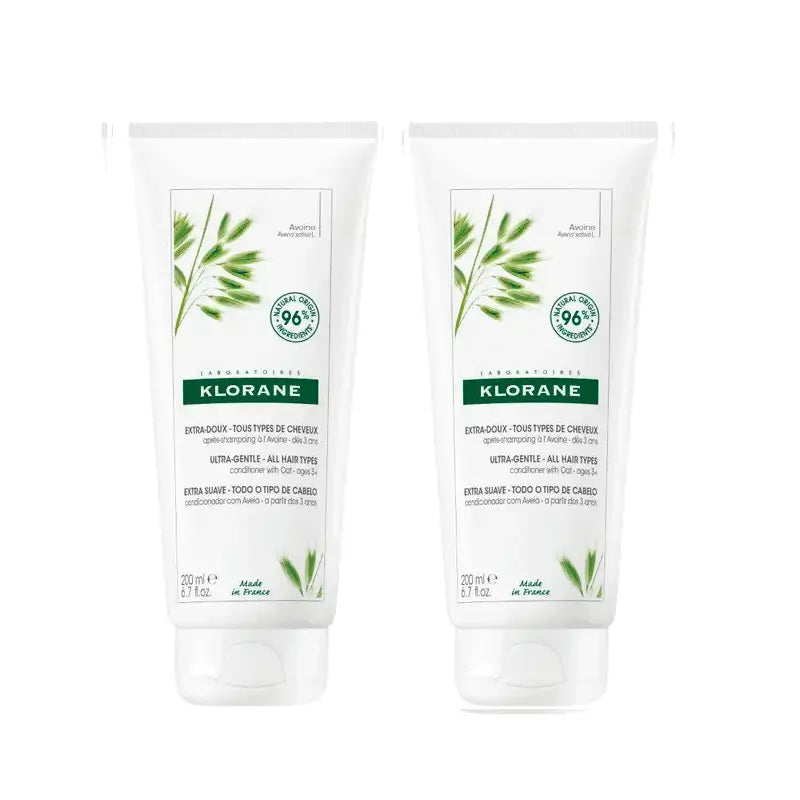 Klorane Baume Après Shampooing Lait d'Avoine, 2X200 Ml