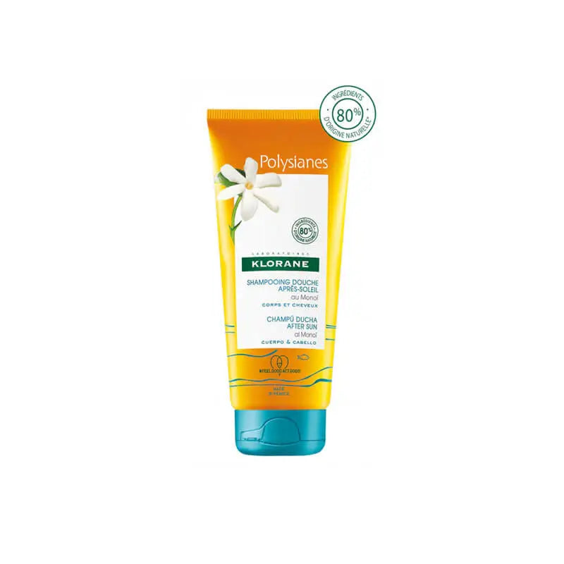 Klorane Polysianes After-Sun Shampoo-Shower Gel With Tamanu Bio And Monoi, 200 ml