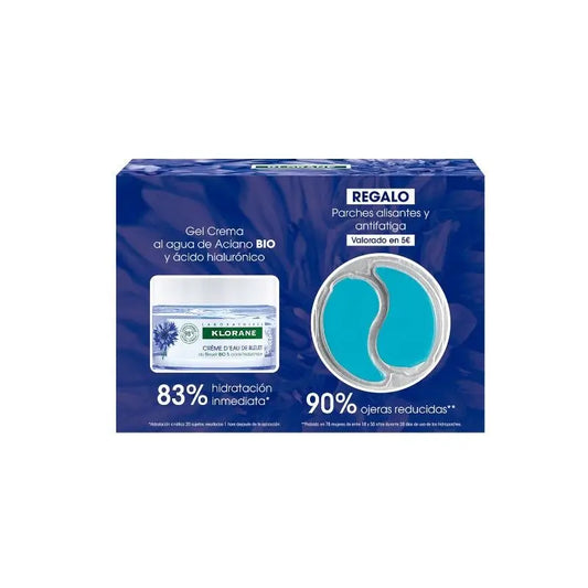 Klorane Bio Gel-crème au Bleuet et à l'Acide Hyaluronique 50 Ml + Patchs lissants et anti-fatigue gratuits au Bleuet