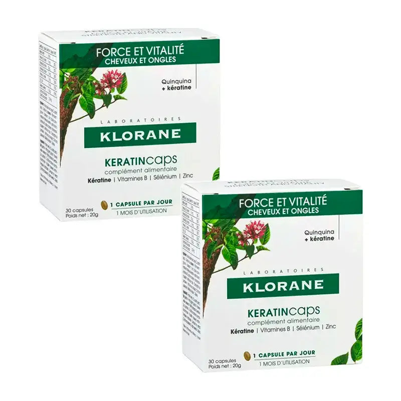 Klorane Keratincaps, Pack 2 x 30 gélules
