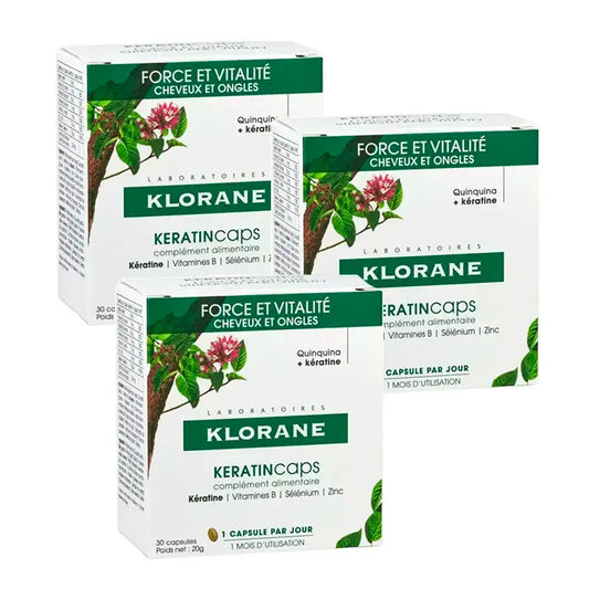 Klorane Keratincaps, Pack 3 x 30 gélules