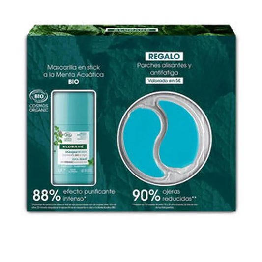 Klorane Bio Aquatic Masque Stick Purifiant à la Menthe - 50 ml + Patchs lissants et anti-fatigue gratuits au Bleuet