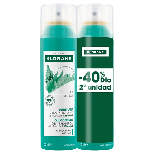 Klorane Nettle Dry Shampoo Pack Oily Hair 2x150ml 40% DE RÉDUCTION