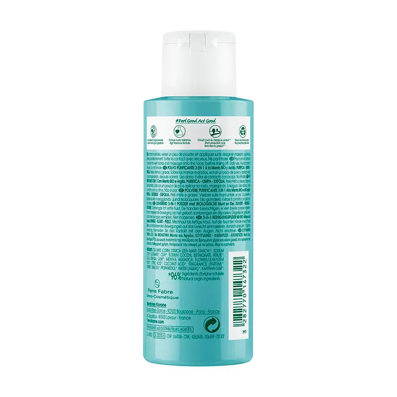 Klorane 3 en 1 Poudre Purifiante à la Menthe Aquatique Bio 50 g