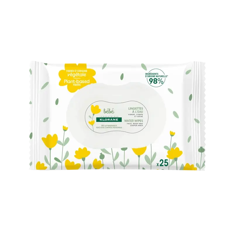 Klorane Baby Cleansing Wipes, 25 unités