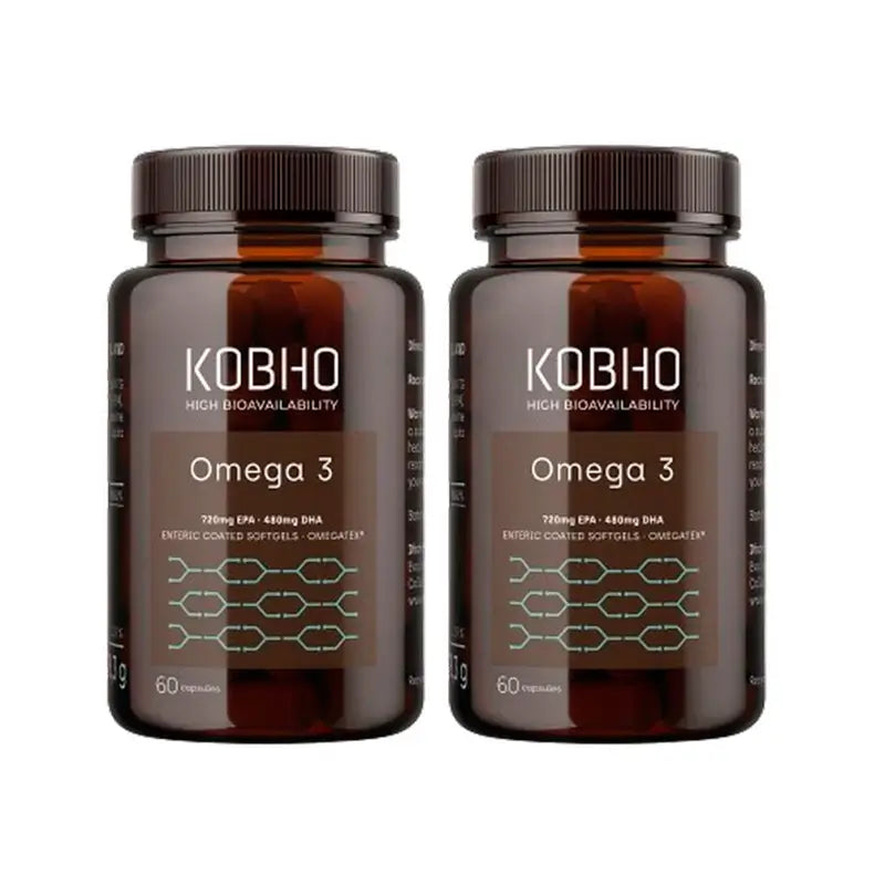 Kobho Labs Duplo Supplément oméga-3, 2x60 gélules
