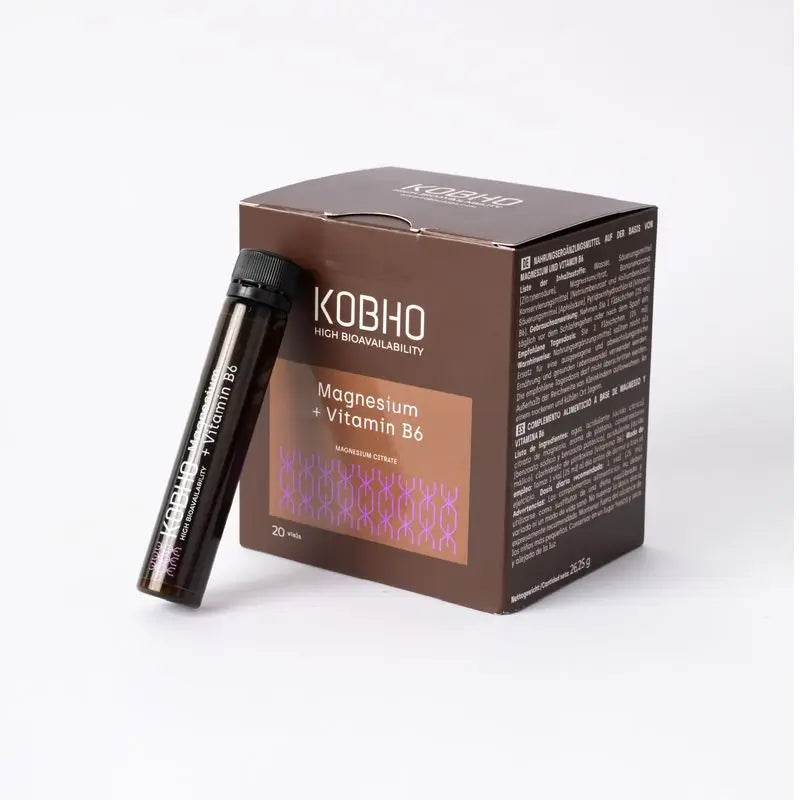 Kobho Labs Supplément Magnésium + Vitamine B6, 20 flacons