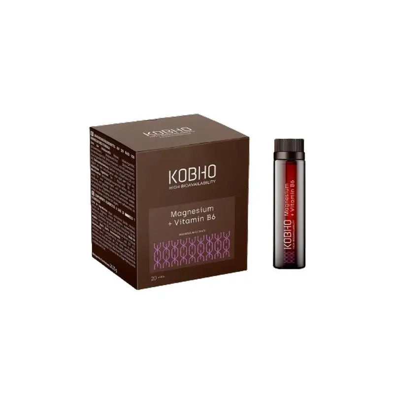Kobho Labs Supplément Magnésium + Vitamine B6, 20 flacons