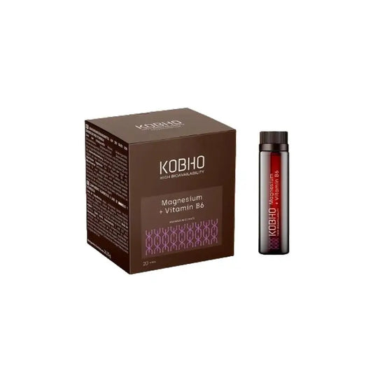 Kobho Labs Supplément Magnésium + Vitamine B6, 20 flacons