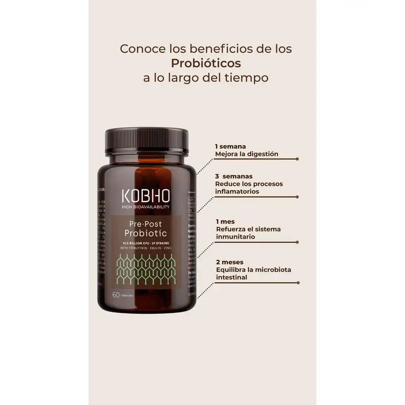 Kobho Labs Pre-Post Probiotic Supplement, 60 gélules