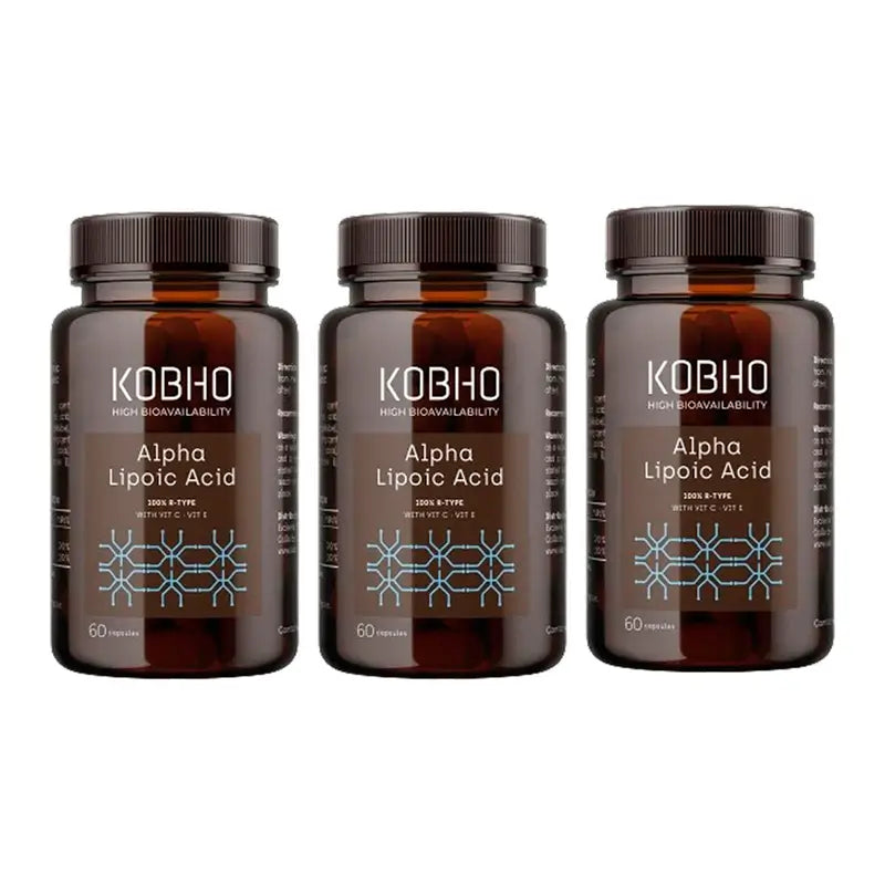 Kobho Labs Triplo Alpha Lipoic Acid Supplement, 3 x 3 x 60 gélules