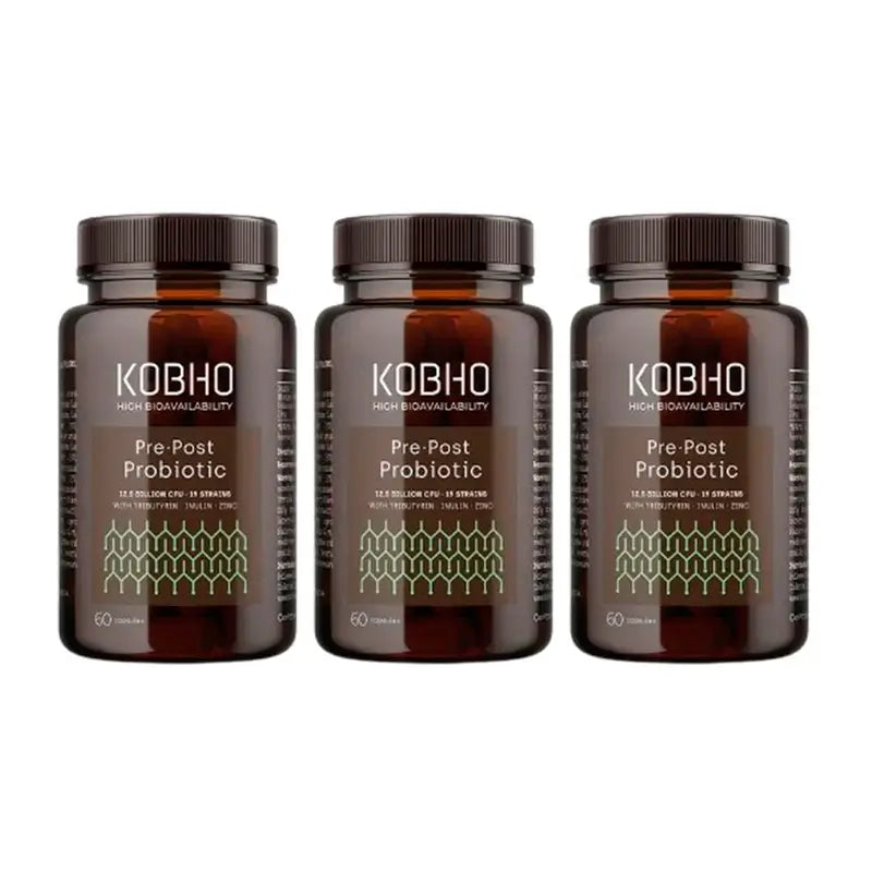 Kobho Labs Triplo Pre-Post Probiotic Supplement, 3 x 60 gélules