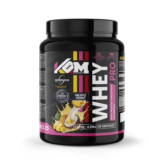 Kom Endurance Proteins Sports Nutrition, boîte de 1kg de protéines de lactosérum saveur ananas et noix de coco