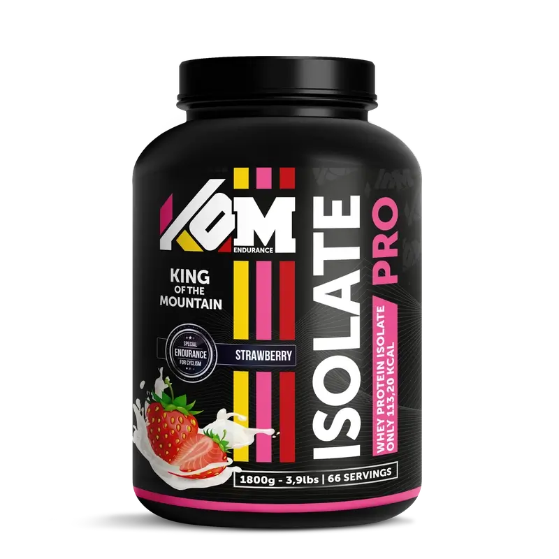 Kom Endurance Protein Sports Nutrition, 1,8kg d'isolat de protéines saveur fraise en boîte