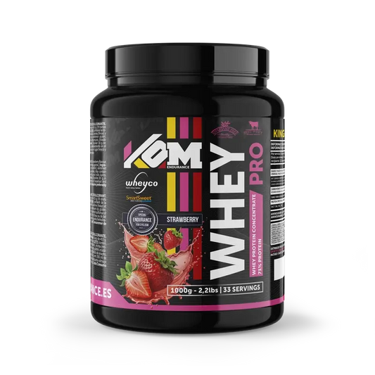 Kom Endurance Proteins Sports Nutrition, protéine de lactosérum goût fraise, boîte de 1 kg