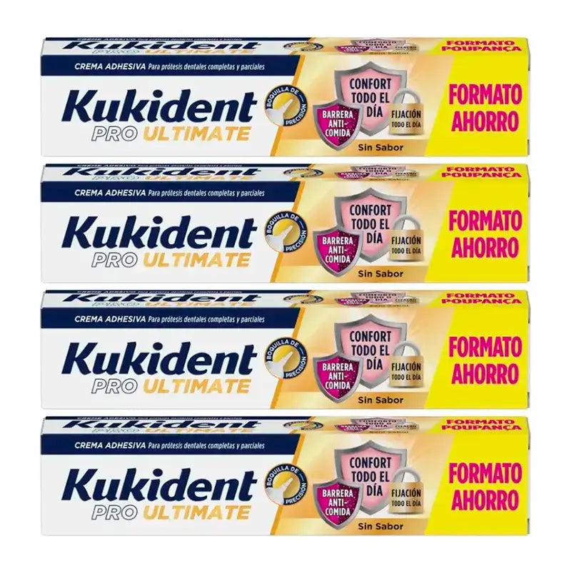 Kukident Quadruple Pro Ultimate sans saveur, 4 x 57 Gr