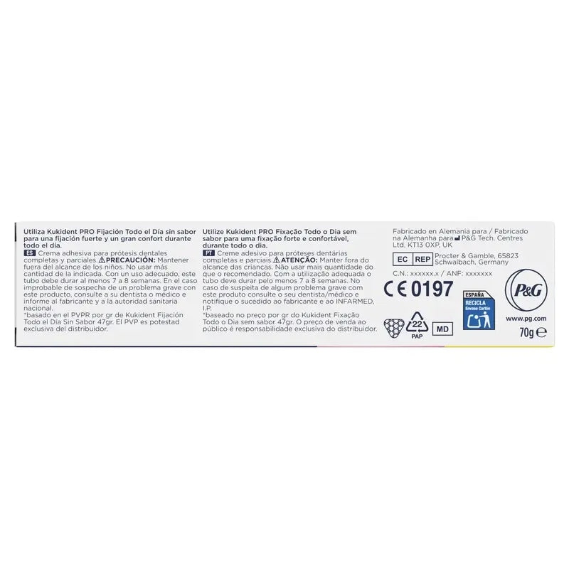 Kukident Pro Crème adhésive pour prothèses dentaires complètes, neutre 70 g