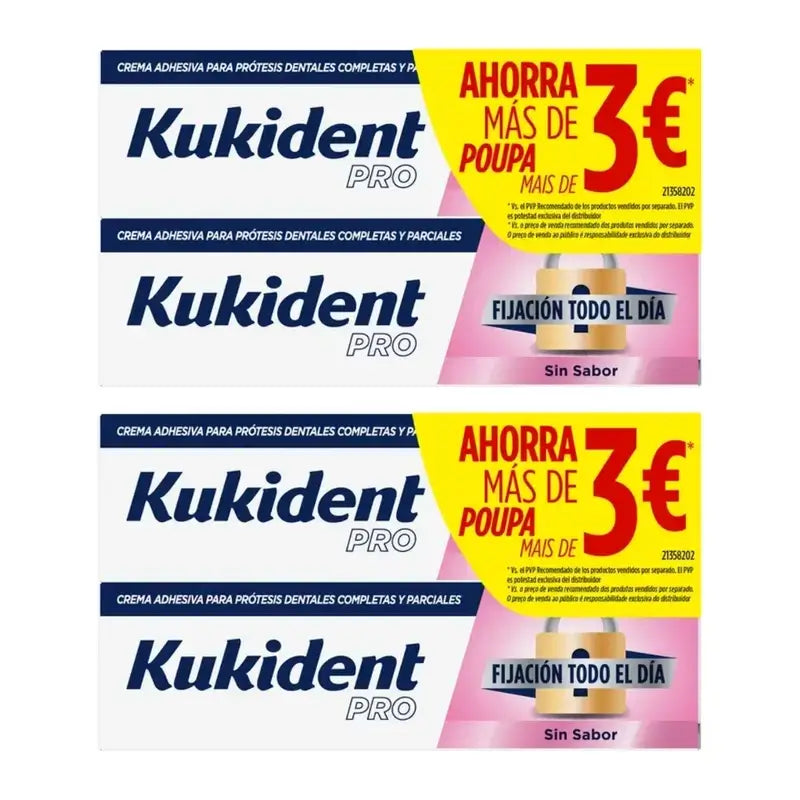 Kukident Pro All Day Tasteless Bonding, paquet d'épargne, 4X47 Gr