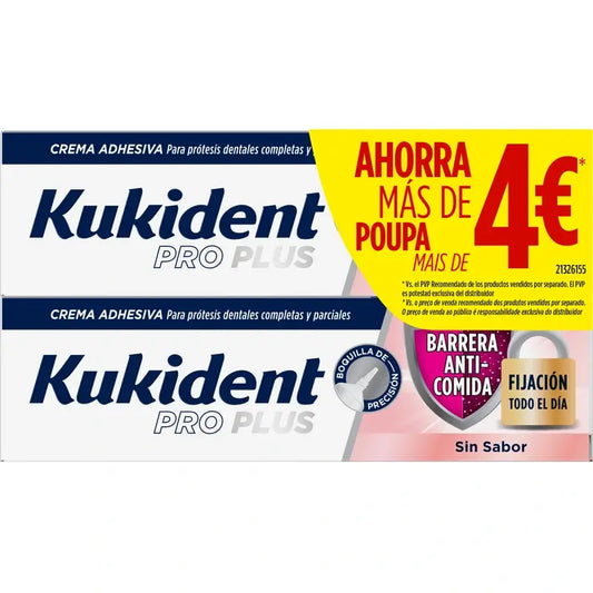 Kukident Pro Plus Barrier Anticomida, paquet d'épargne, 2x40 grammes