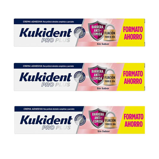 Kukident Triplo Pro Plus Barrière anti-acariens sans goût, 3 X 57 Gr