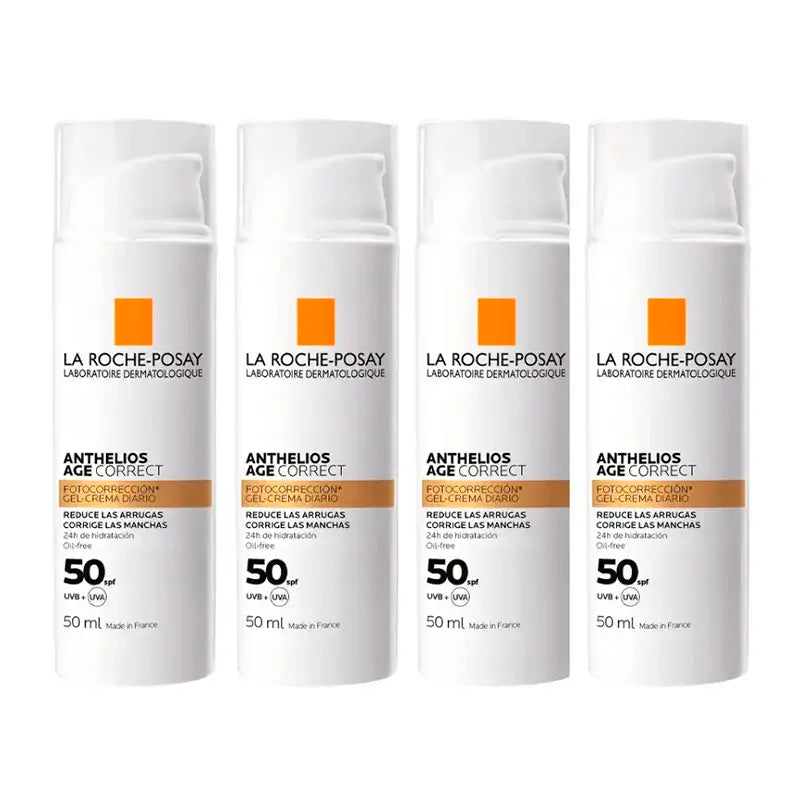 La Roche Posay Anthelios Age Correct SPF50 Gel-Crème, Pack 4 x 50 ml