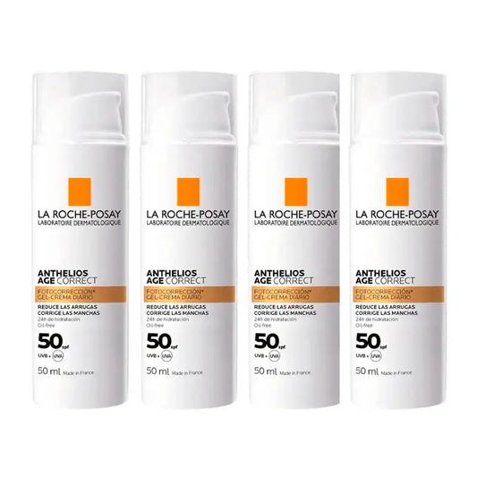 La Roche Posay Anthelios Age Correct SPF50 Gel-Crème, Pack 4 x 50 ml