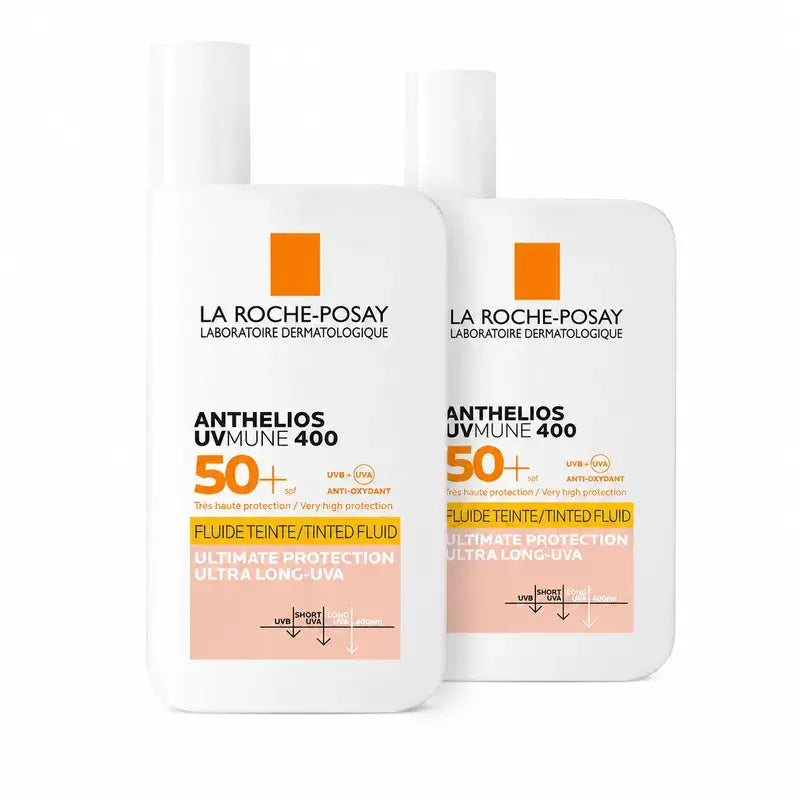 La Roche Posay Anthelios UVMune 400 SPF50+ Fluide coloré, Pack 2 x 50 ml