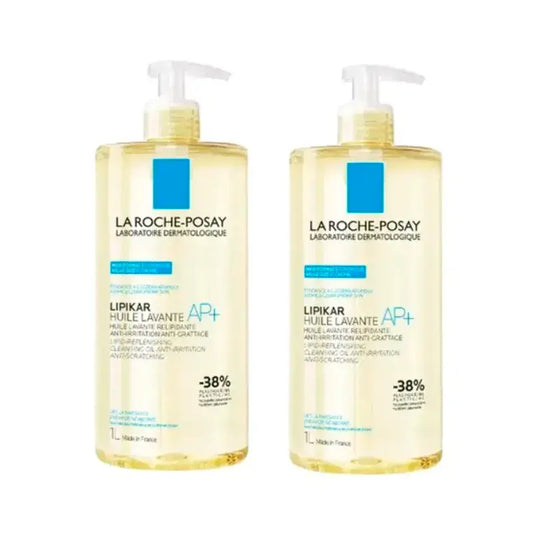 La Roche Posay Lipikar Oil Wash Ap+ Body Cleanser Anti Irritation For Atopic Skin , Pack 2 x 1000 ml