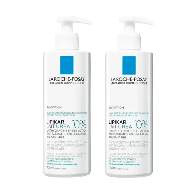 La Roche Posay Lipikar Lait Urea 10%, paquet de 2 x 400 ml