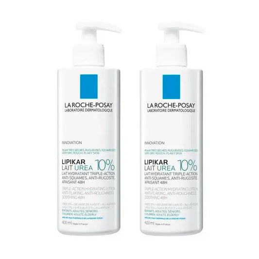 La Roche Posay Lipikar Lait Urea 10%, paquet de 2 x 400 ml