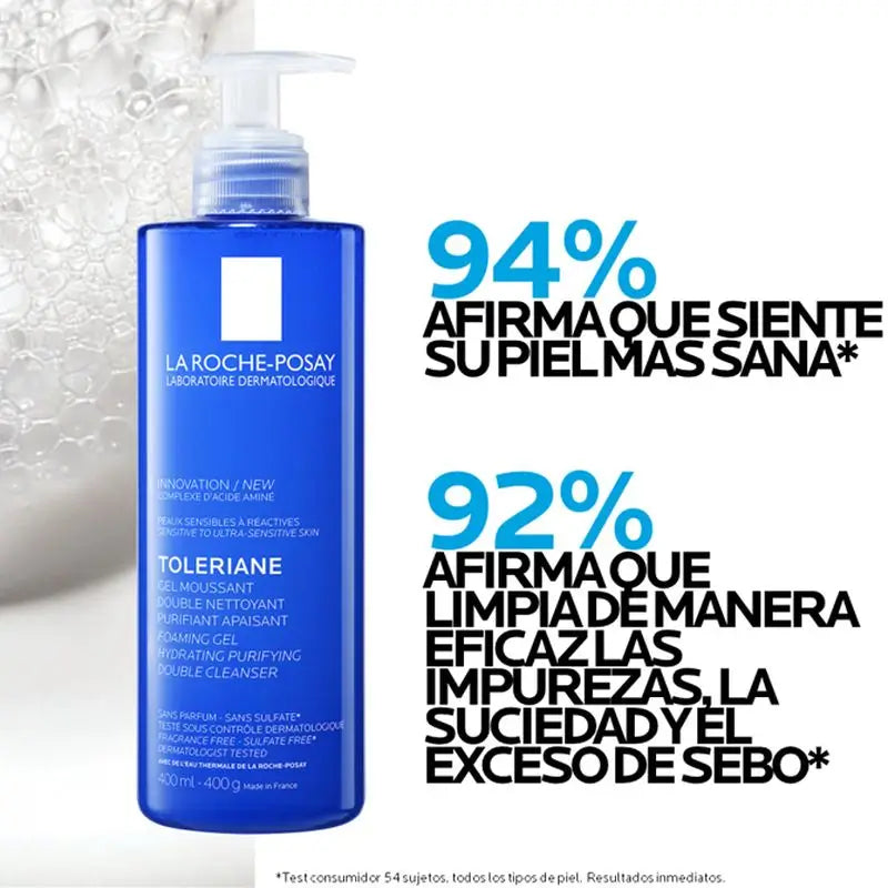 La Roche Posay Toleriane Gel Nettoyant Doublement Moussant, 400 ml