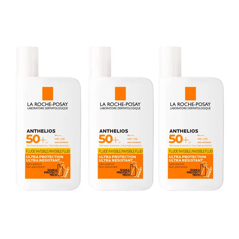 La Roche Posay Triplo Anthelios Uv-Mune 400 Fluide Invisible Spf50+, 3 X 50 Ml