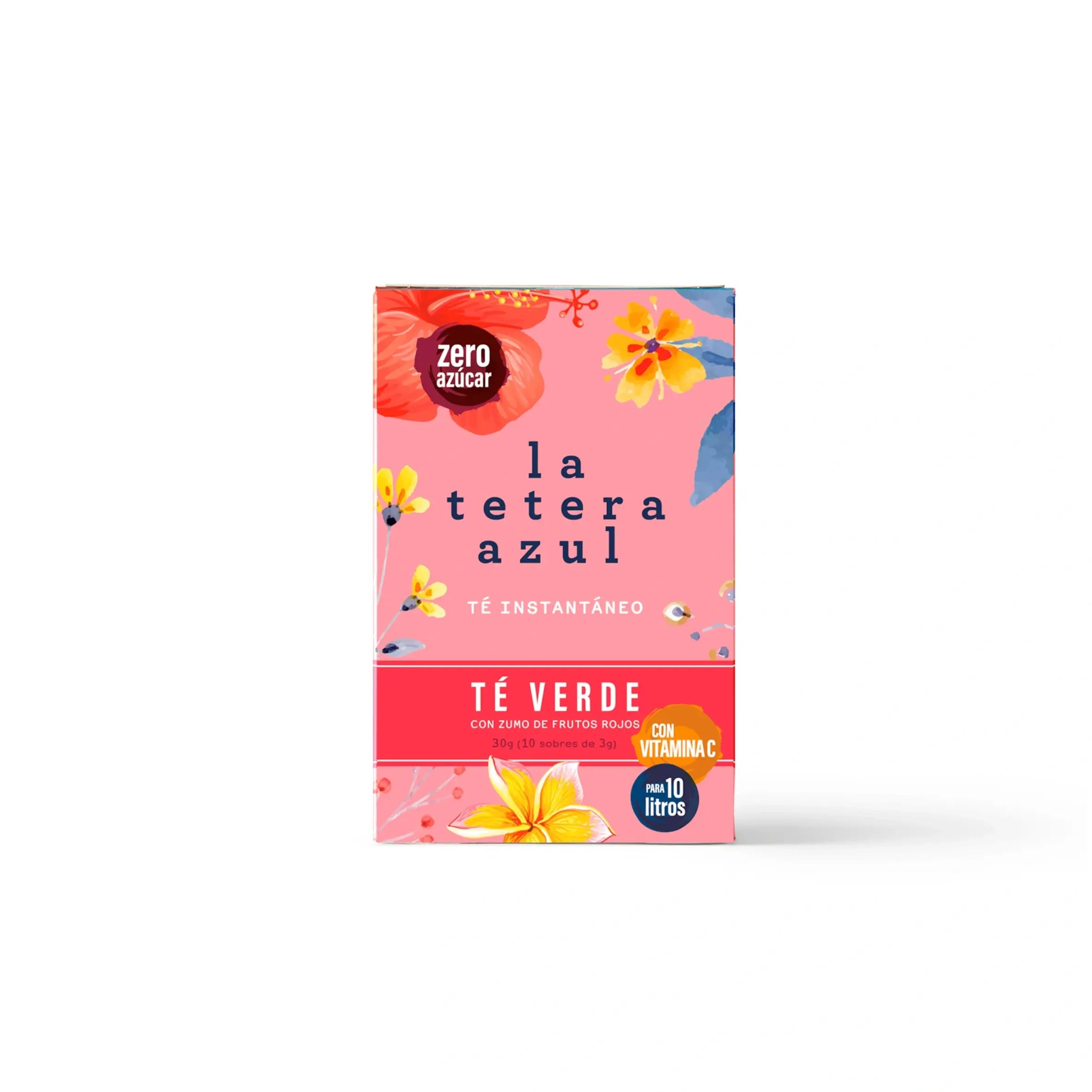 La Tetera Azul Cold Green Tea Arôme fruits rouges. Infusion froide en poudre boîte de 10 sachets