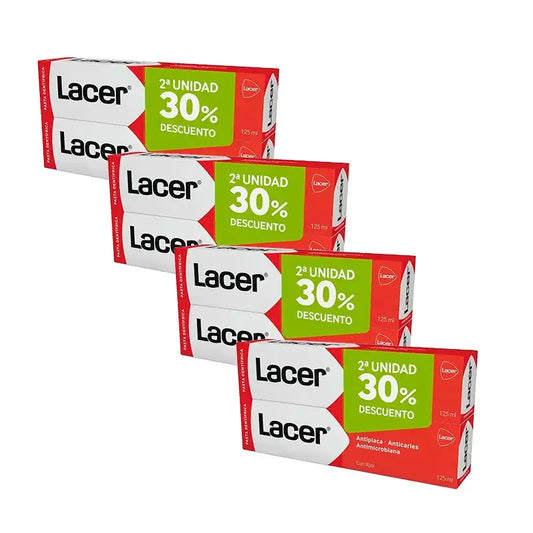 Lacer Duplo Dentifrice, paquet de 4 x 125 ml