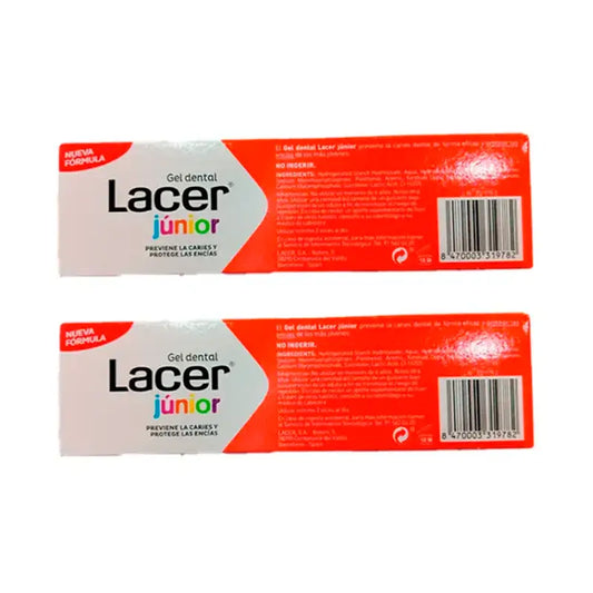 Lacer Junior Gel dentaire à la fraise 2 x 75 ml