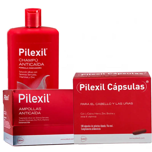 Pilexil Anti-Chute Pack (gélules 100 + ampoules 15ml + shampoing anti-chute 500 ml)