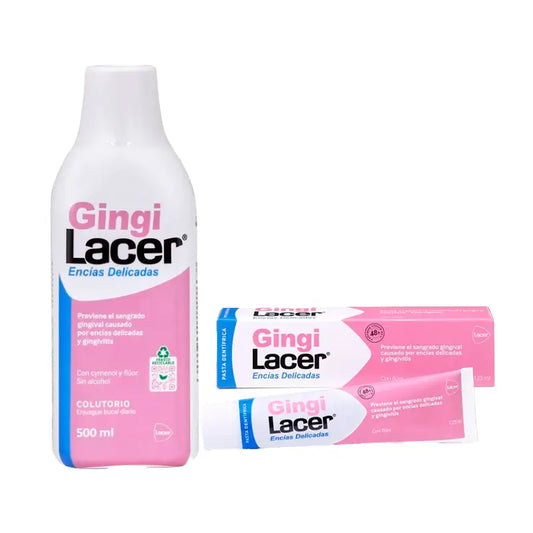 Pack Lacer Rince-bouche Gingilacer, 500 ml + Dentifrice Gingilacer 125 ml