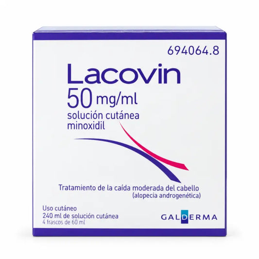 Lacovin 50 mg/ ml Minoxidil Skin Solution 4 flacons x 60 ml