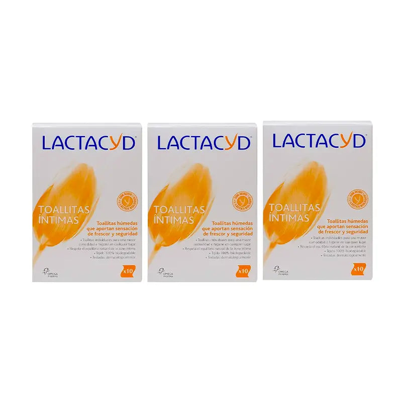 Lactacyd Triplo Lingettes d'hygiène intime individuelles 3 x 10 pièces