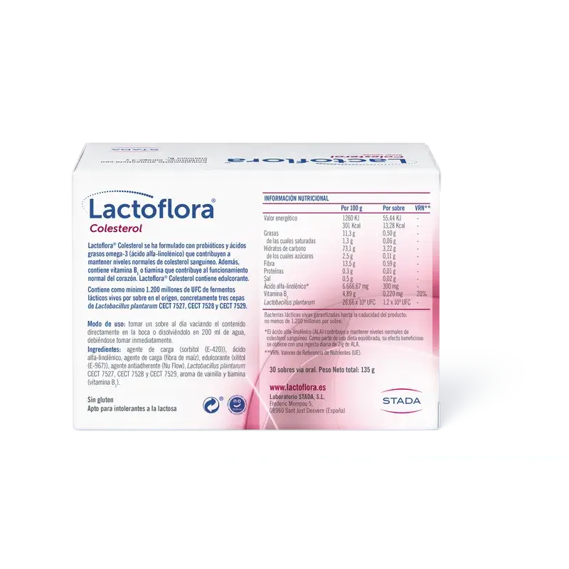 Lactoflora Probiotique Cholestérol Vanille 30 sticks