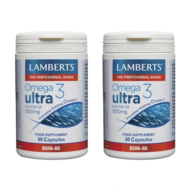 Lamberts Omega 3 Huile de Poisson Ultra Pure, 2X60 Capsules