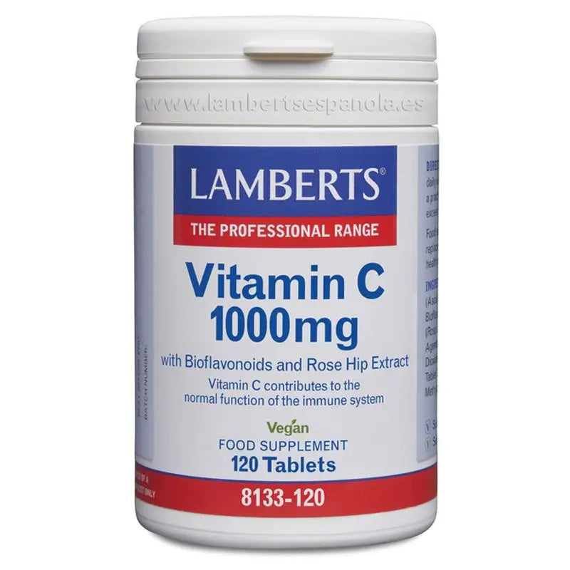 Lamberts Vitamine C 1000 Mg + Bioflavonoïdes & Cynorrhodon, 120 comprimés