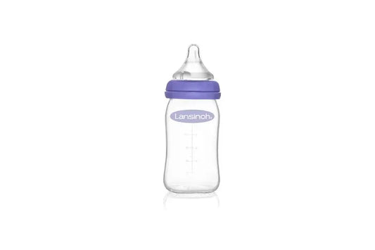 Lansinoh Biberon de lait maternel en verre avec tétine Naturalwave, 160 ml